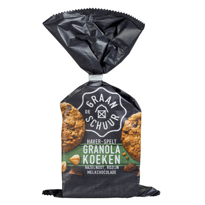 De Graanschuur Gronola koeken hazelnoot rozijn choc