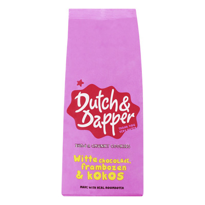 Dutch & Dapper Witte chocolade, frambozen & kokos