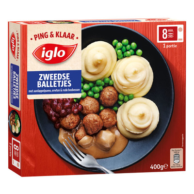 Iglo Ping & Klaar Zweedse balletjes met puree