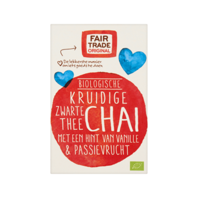 Fair Trade Original Biologische Kruidige Zwarte Thee Chai 20 Zakjes à