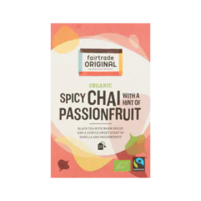 Fairtrade Original Organic Spicy Chai with a Hint of Passionfruit 20 Zakjes