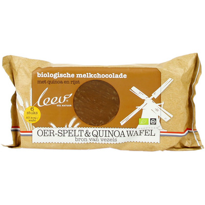 Leev Bio oer choco Spelt & Quinoa wafel melk