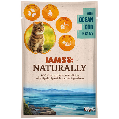 IAMS Naturally adult ocean kabeljauw in jus
