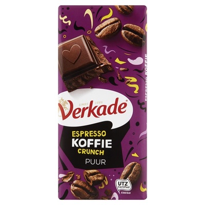 Verkade chocoladereep Espresso Koffie Crunch Puur