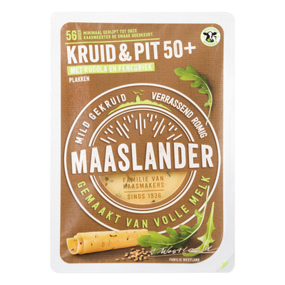 Maaslander Kruiden & pittige rucola 50+ plakken