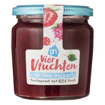 Huismerk 4 vruchten fruitspread minder suiker