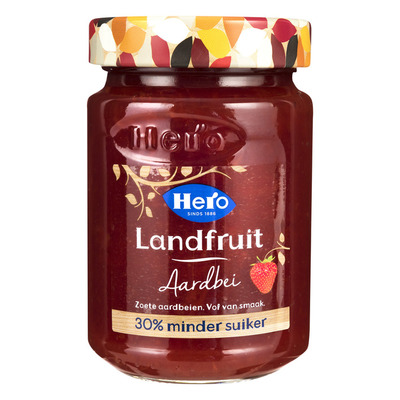 Hero Landfruit Jam landfruit aardbei minder suiker