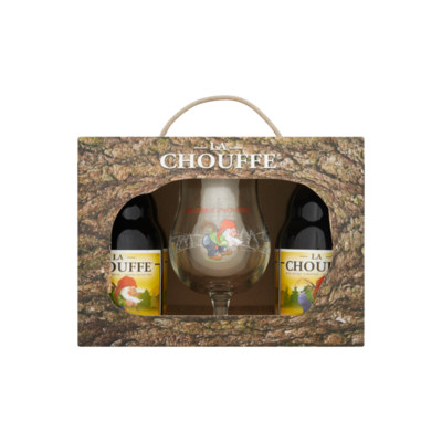 La Chouffe Geschenkverpakking 4 x 33 cl + glas