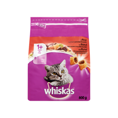 Whiskas Onweerstaanbare Gevulde Brokjes met Rund 1+ Jaar
