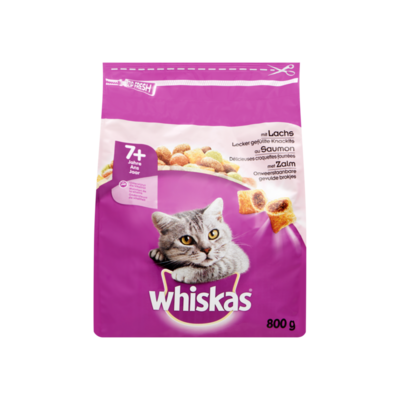 Whiskas Onweerstaanbare Gevulde Brokjes met Zalm 7+ Jaar