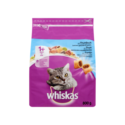 Whiskas Onweerstaanbare Gevulde Brokjes met Tonijn 1+ Jaar