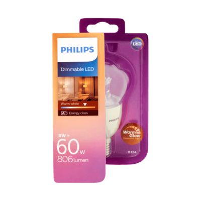 Philips Dimmable LED Lamp Warm White 8W E