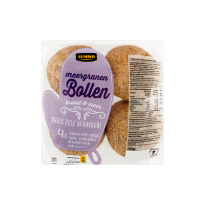 Huismerk Brood & Meer Meergranen Bollen 4 Stuks