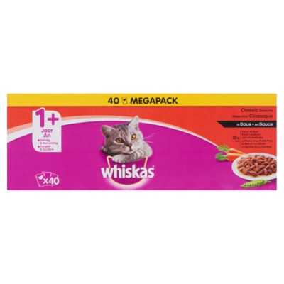 Whiskas 40-pack pouch vlees