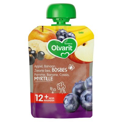 Olvarit Knijpzakje appel banaan bosbes 12+ mnd
