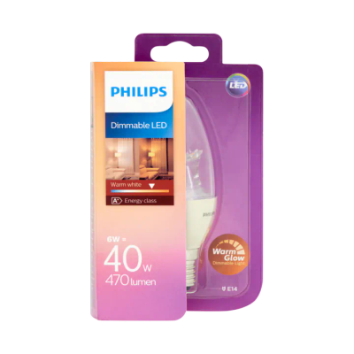 Philips Dimmable LED Lamp Warm White 6W E