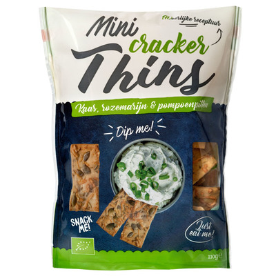 De Kroes Mini cracker thins kaas-rozemarijn