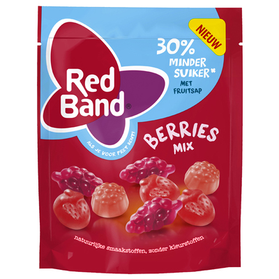 Red Band Berries winegummix 30% minder suiker