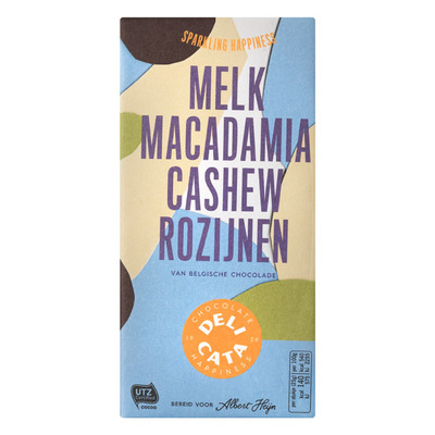 Huismerk Reep melk macadamia cashew rozijnen