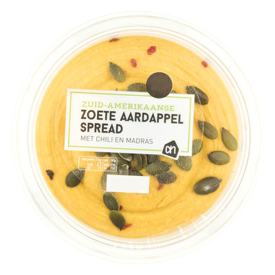 Huismerk Zoete aardappel spread chili en madras