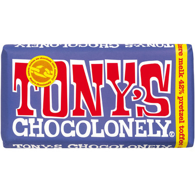 Tony's Chocolonely Donkere melkchocolade pretzel toffee