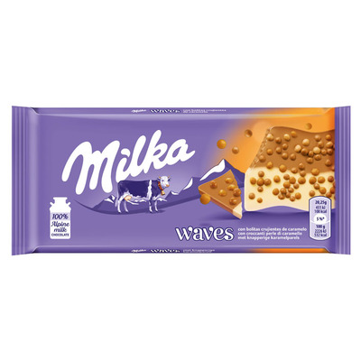 Milka Waves met stukjes karamel