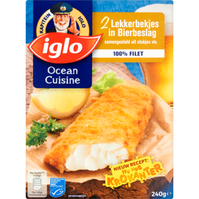 Iglo Ocean cuisine lekkerbekje bierbeslag, 2 stuks