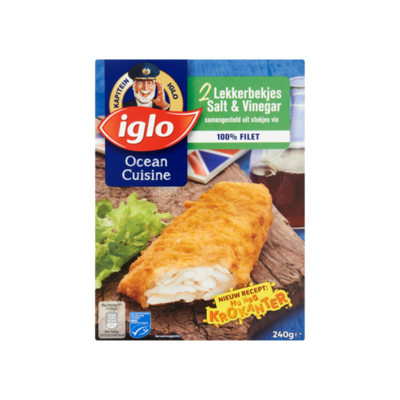Iglo Ocean Cuisine Lekkerbekjes Salt & Vinegar 2 Stuks