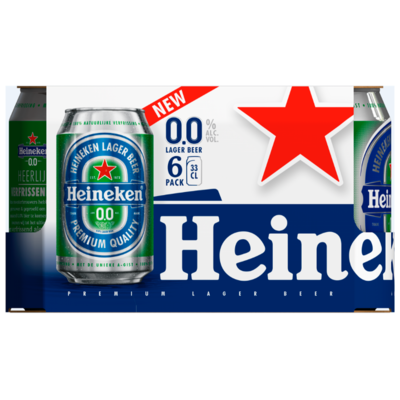 Heineken Pilsener 0.0% - max. acht 6-packs per klant Max. geldt ook in combinatie met overige varianten