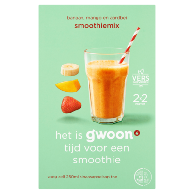 Huismerk Smoothiemix banaan-mango-aardbei