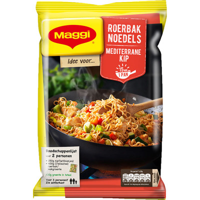Maggi Roerbak noedel mediteraaan kip