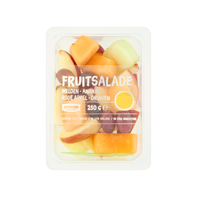 Huismerk Fruitsalade Meloen-Ananas-Rode Appel-Druiven