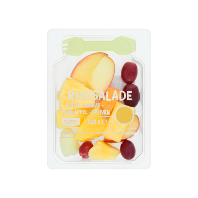 Huismerk Fruitsalade Meloen-Ananas-Rode Appel-Druiven