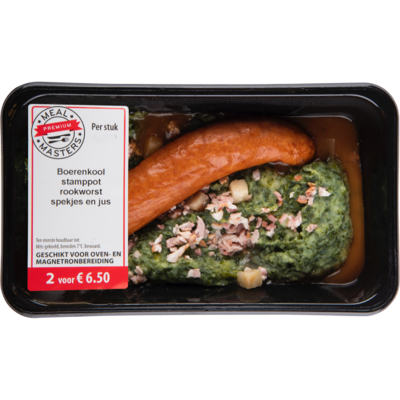 Mealmasters Boerenkoolstamppot met spekjes en jus