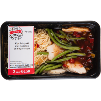 Mealmasters Kip sukiyaki met noodles en sugarsnaps
