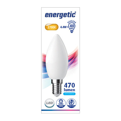 Energetic Volglas kaars e14 40w