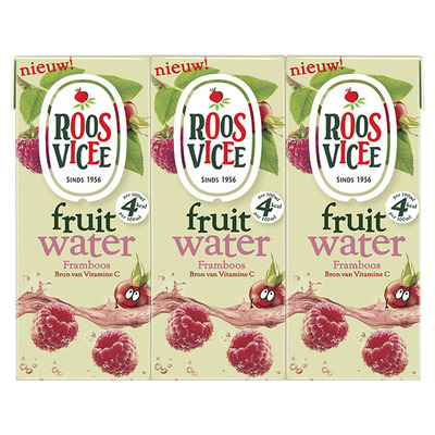 Roosvicee Fruit water framboos aardbei multipack