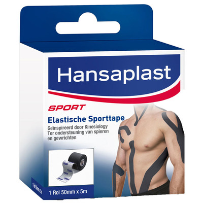 Hansaplast Sport elastische sporttape zwart