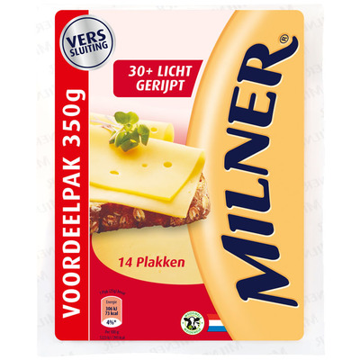 Milner Licht gerijpt 30+ plak grootverpakking