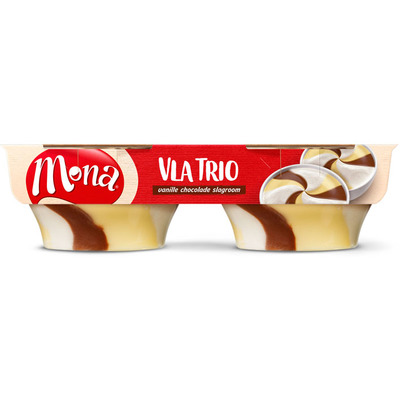 Mona Vla trio vanille chocolade en slagroom