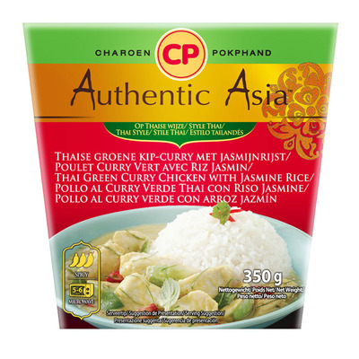 Authentic Asian Green tai chicken curry with jasminerice