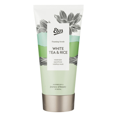 Etos Nepalese white tea & rice foaming scrub