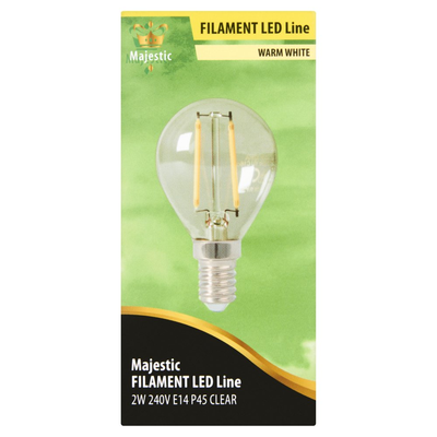 Majestic Volglas Led Kogellamp Warm White 2W E14