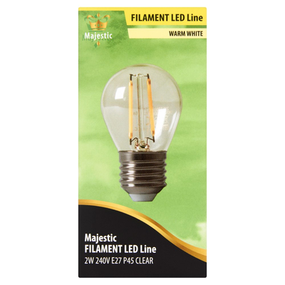 Majestic Volglas Led Kogellamp Warm White 2W E27