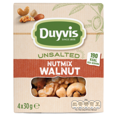 Duyvis Unsalted nutmix walnut 4-pack
