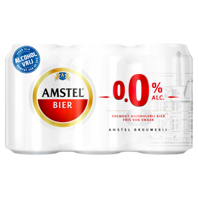 Amstel 0.0 Alcoholvrij Bier Blik 6 x 33 cl