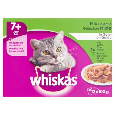Whiskas Mix Selectie in Gelei 7+ Jaar 12 x 100 g