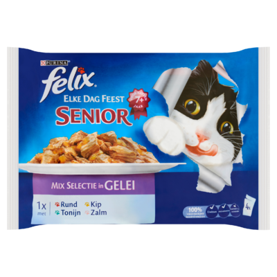 Felix Elke Dag Feest Mix Selectie in Gelei Senior 4 x 100 g