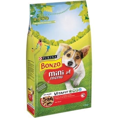 Bonzo mini hondenbrokken menu met rund
