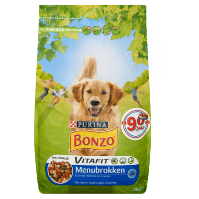 Bonzo Vitafit Menubrokken met Kip en Toegevoegde Groenten 3 kg